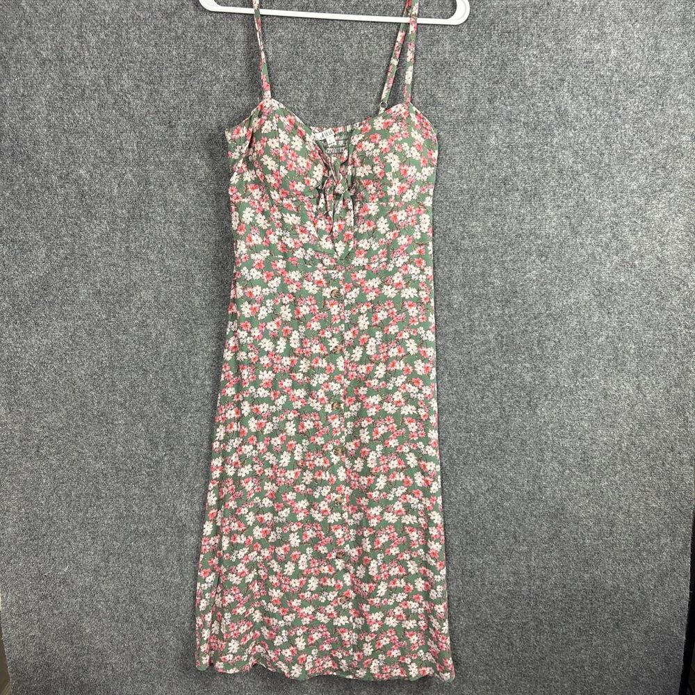 AUW Dress Womens Size L Green Pink Cottagecore Y2K Summer